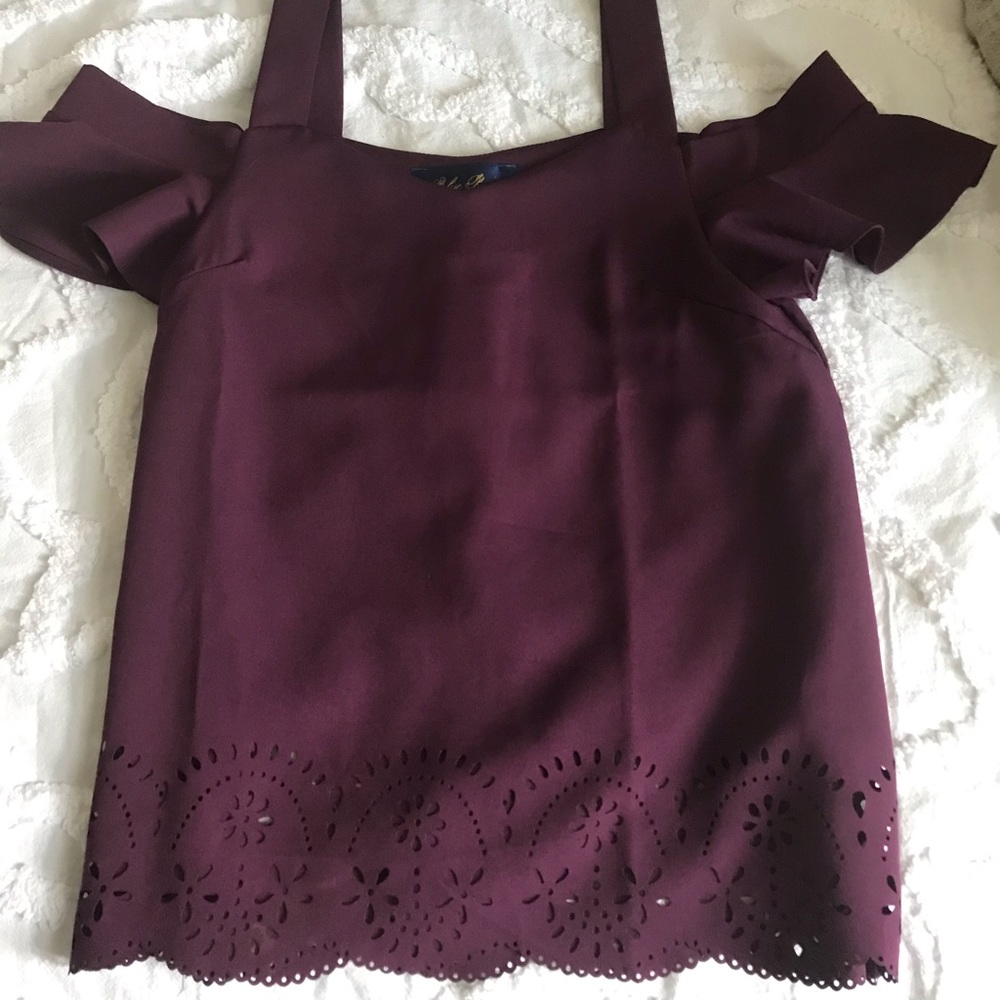 Purple off the shoulder strapped blouse
